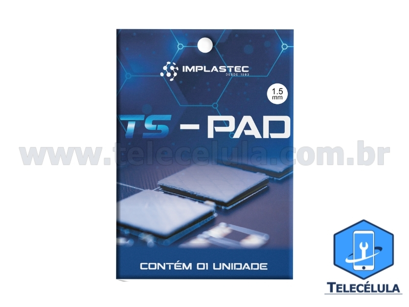 Sem Imagem - THERMAL PAD TS PAD 1.5MM 10X10CM 12,8W/MK COR AZUL